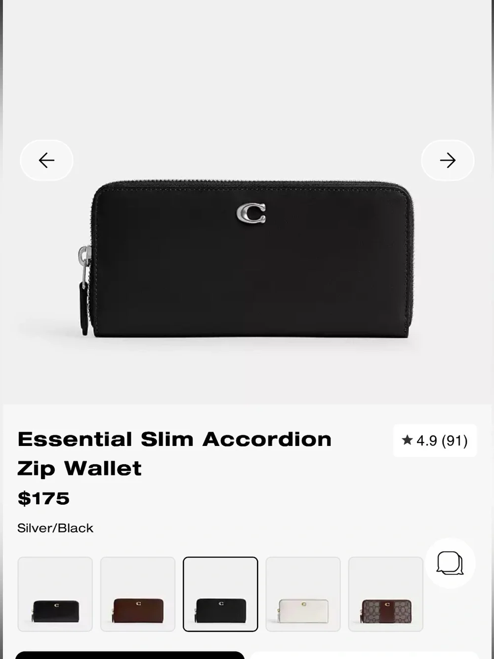 Coach slim zip